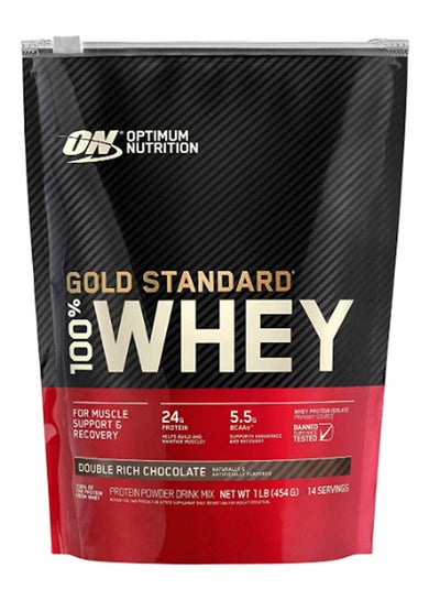 Buy Gold Standard Whey Protein - Double Rich Chocolate - 454 Gram in UAE