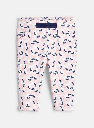 Buy Printed Mid Rise Pants Pink/White/Blue in Saudi Arabia