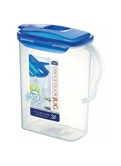 Buy Fridge Door Plastic Water Jug Clear/Blue 3Liters in Egypt