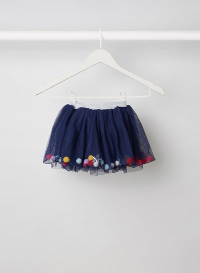 Buy Baby Pom-Pom Detailed Skirt Navy in UAE