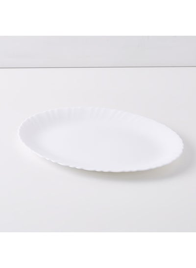 Buy Pearl Oval Platter White 32cm in Saudi Arabia