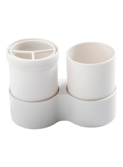 Buy Portable Toothbrush Holder White 7.2x7.2x10.6centimeter in Saudi Arabia