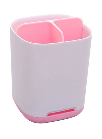 Buy Creative Couple Toothbrush Holder Pink/White 7 x 9 x 12cm in Saudi Arabia