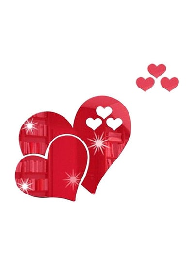 اشتري 3D Mirror Heart Shaped Wall Sticker أحمر 20X5X5 سنتيمتر في الامارات