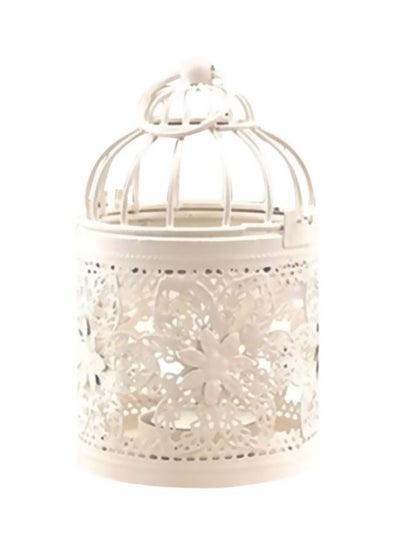 Buy Antique Moroccan Style Candle Lantern White 14x8cm in UAE