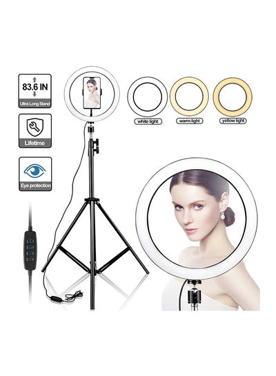 Buy 3000.0 mAh 10 Inch Ring Light Tripod Mount Live Broadcast Dual Phone Bracket Multicolour in UAE