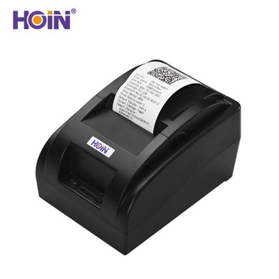 Buy HD Portable Wireless Bluetooth Direct Thermal Receipt Printer With USB Cable Support Voice Broadcast 5.8cm Black in UAE