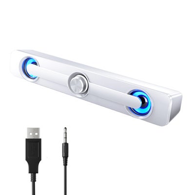 Buy USB Wired Computer Speaker 33.00*8.00*9.00cm White in Saudi Arabia