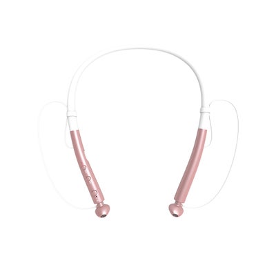 Buy Wireless Noise Cancelling In-Ear Neckband Rose Gold/White in UAE