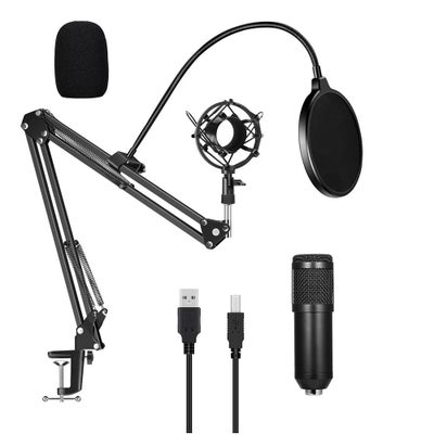 Buy Professional Studio USB Condenser Podcast Recording Microphone Kit / Black / black / input_devices / microphones Black in UAE