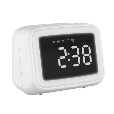 اشتري BT511 Mini Alarm Clock Portable Bluetooth Speaker 10.50*7.10*10.20سم أبيض في السعودية