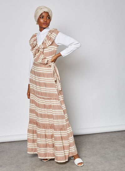 Buy Evalina Striped Maxi Dress Sandshell in Egypt