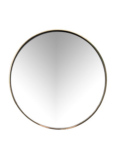 Buy Glass Panel Rounded Circle Design Vanity Mirror Gold 80X80centimeter in Saudi Arabia