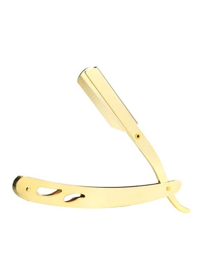 Buy Stainless Steel Straight Edge Razor Gold in Saudi Arabia