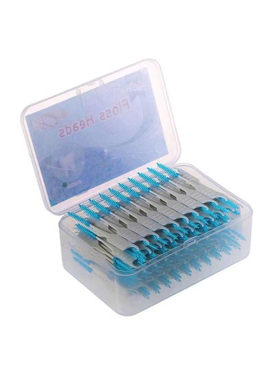 اشتري مجموعة أعواد مزودة بخيوط لتنظيف الأسنان مكونة من 200 قطعة أزرق في السعودية