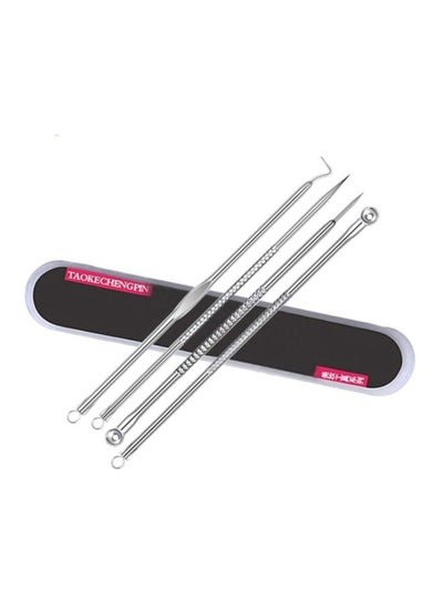 Buy 4-Piece Blackhead Remover Tool Set With Case Silver in Egypt