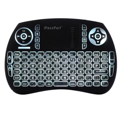 Buy Mini Wireless Keyboard Backlight With Touch-pad Mouse Black in UAE