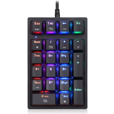 اشتري لوحة مفاتيح ميكانيكية K24 سلكية ورقمية باللغة الإنجليزية أسود في الامارات