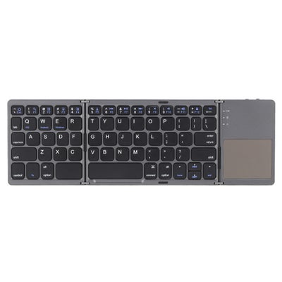 Buy Mini Ultra Slim Folding BT Wireless Keyboard With Touchpad - English Black in Saudi Arabia