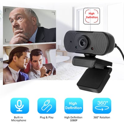 Buy 1080P USB 2.0  High Definition Webcam Black in UAE