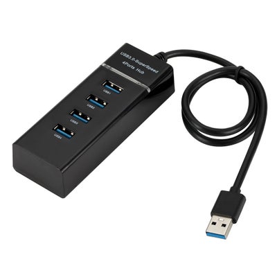 Buy 4-Port USB Adapter Hub For Desktop PC Laptop Black in Egypt