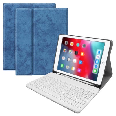 Buy Wireless Bluetooth Keyboard With Case Cover For 2017-18 iPad Air1/2 iPad Pro 9.7/iPad 9.7 - English White/Blue in Saudi Arabia