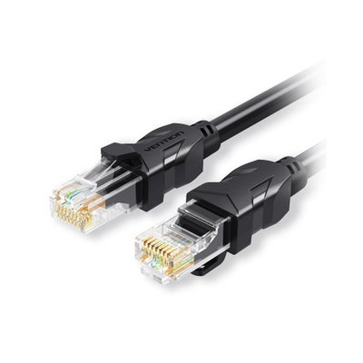 اشتري كابل LAN RJ45 جيجابت مسطح وعالي السرعة من نوع Cat 6 مناسب للمنازل والشركات 3متر أسود في السعودية