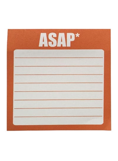 Buy Printed Asap Lined Self Stick Notes Orange/White in Saudi Arabia