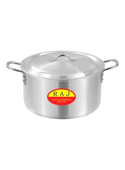 Buy Handled Cooking Pot With Lid Silver 7Liters in UAE