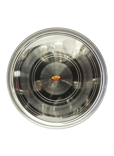 Buy Stainless Steel Round Plate Silver 25cm in UAE