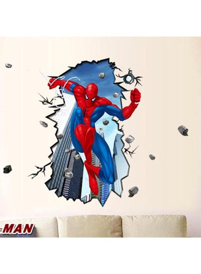 Buy Giant Spiderman Removable Wall Sticker Red/Blue 80x96cm in Saudi Arabia