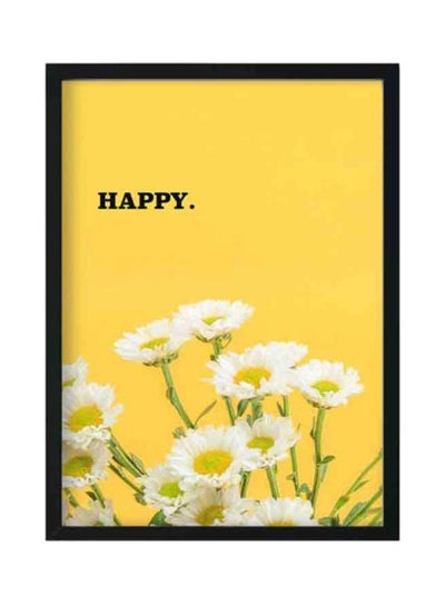 Buy Printed Wooden Framed Wall Art Yellow/White/Green 32x22X2centimeter in Saudi Arabia