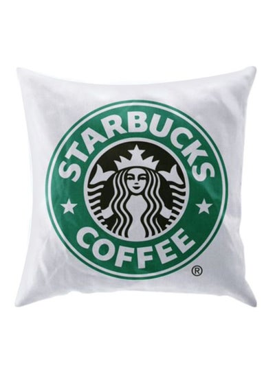 اشتري غطاء وسادة مطبوع عليه كلمة "Starbucks" أبيض/أخضر 40X40سنتيمتر في الامارات