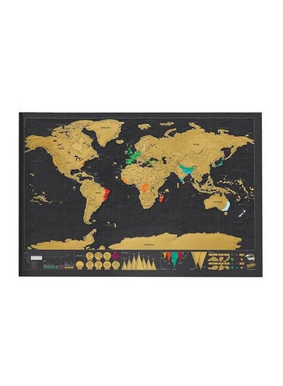 Buy Travel Scrape Off World Map Wall Sticker Multicolour 825x2x594mm in UAE