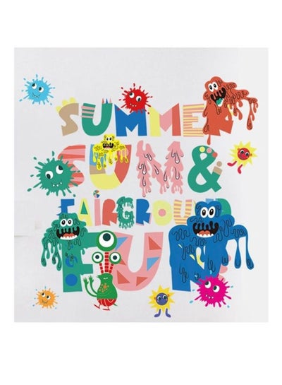 Buy Animation Monster Wall Sticker Blue/Brown/Yellow 50x70cm in UAE