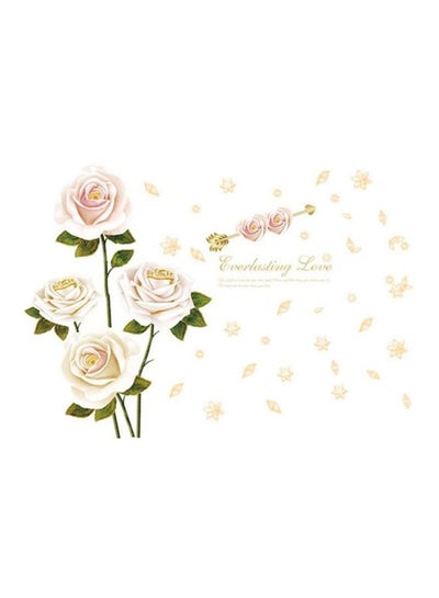 Buy Flower Wall Sticker Pink/White/Green 60x60centimeter in UAE