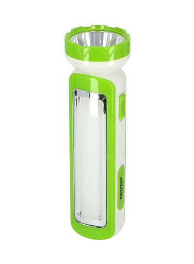 Buy Rechargeable LED Flashlight With Solar Panel And Emergency Light Green in Saudi Arabia