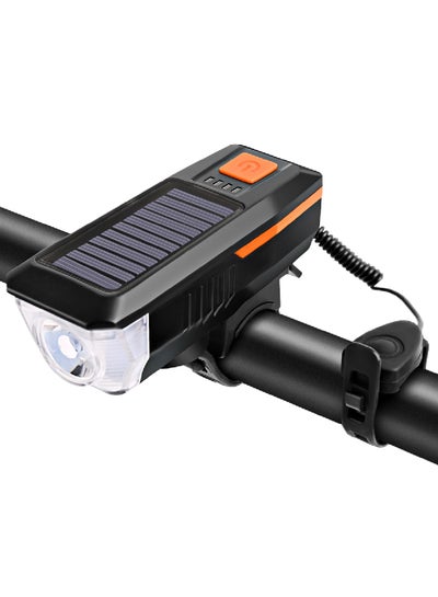 Buy Solar & USB Charging Bike Light Bicycle Bell Horn Lamp 12x4.5x10.5cm in Saudi Arabia