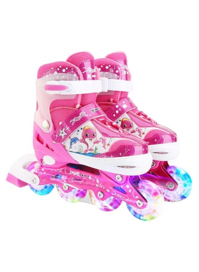 Buy Adjustable Inline Skates with Illuminating Wheels For Kids Boys Girls 41.0x37.0x11.0cm in Saudi Arabia