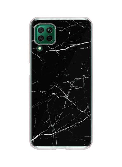 Buy Classic Clear Series Marble Printed Case For Huawei Nova 7i Black/White in UAE