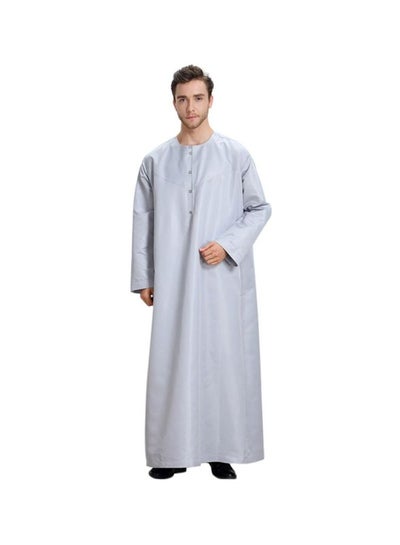 Buy Round Neck Kaftan Grey in UAE