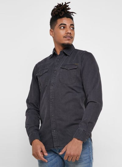 Buy Collared Neck Sheridan Shirt Black in UAE