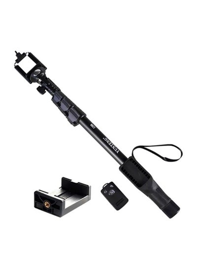 Buy Monopod Bluetooth Selfie Stick With Remote Black in Saudi Arabia