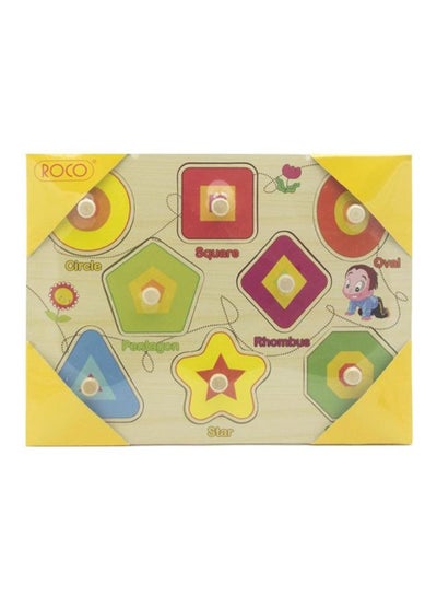 Buy 8-Piece Recognition Shape Puzzle For Educational Activity Set Multicolour in Saudi Arabia