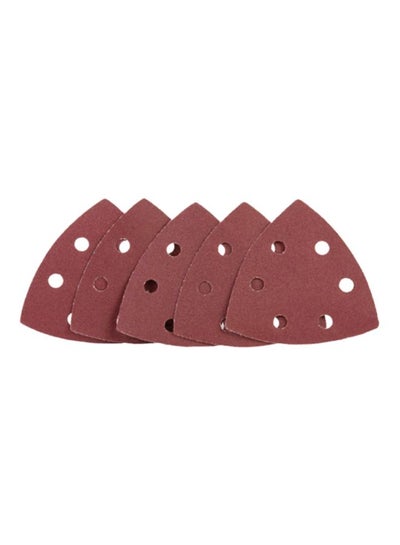 Buy 5-Piece G60 Triangular Sandpaper Red 90mm in UAE