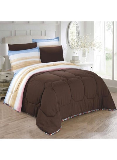 Buy 4-Piece Medium Filling Floral Comforter Set Microfiber multicolour 170x220cm in Saudi Arabia