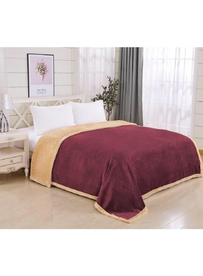 Buy Sarah Bed Blanket Combination Red/Beige 220x200cm in Saudi Arabia