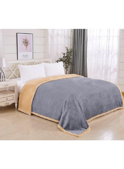Buy Sarah Bed Blanket Combination Grey/Beige 220x200cm in Saudi Arabia