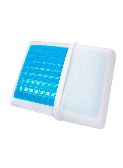 Buy Cool Gel Memory Foam Pillow Memory Foam White/Blue 70x40cm in UAE