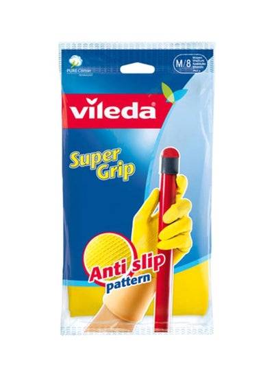 Buy Pair Of Super Grip Anti-Slip Gloves Yellow 8inch in Saudi Arabia